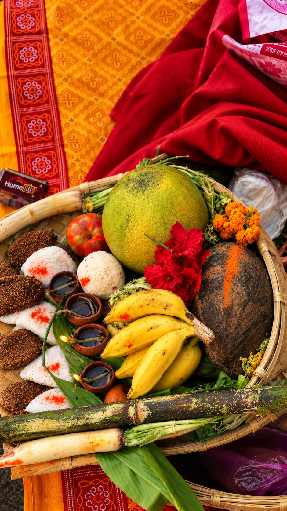 Sacred Bamboo Daura and Soop Offerings for Chhathi Maiya