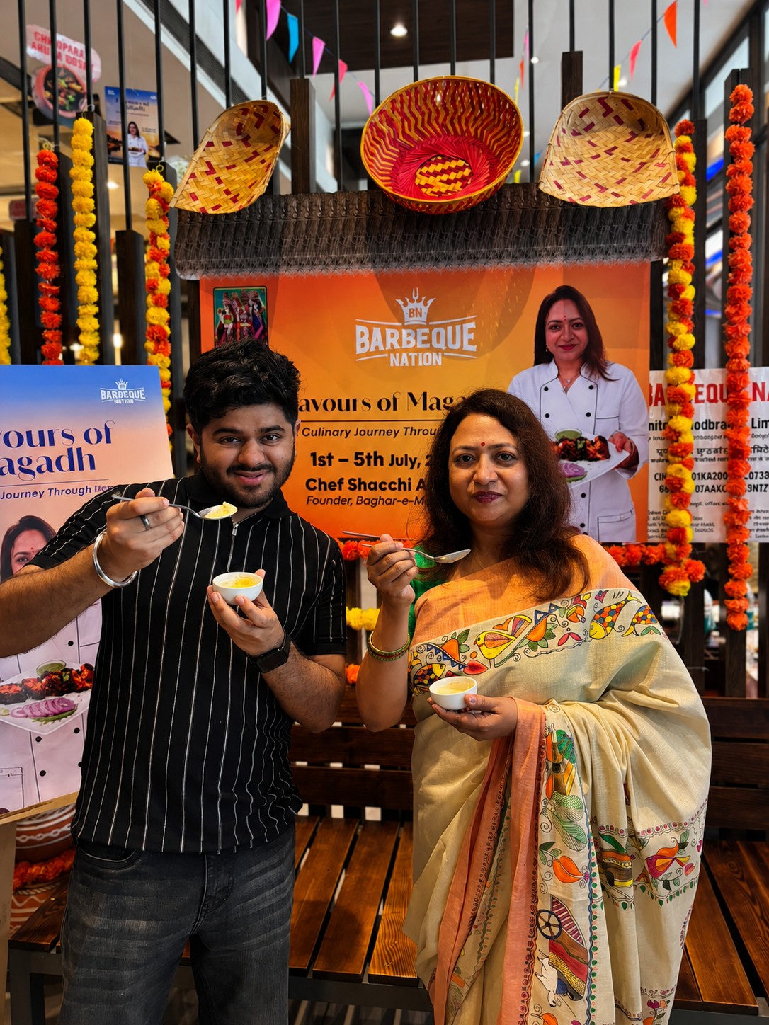 Guests enjoying the festive Flavours of Magadh spread