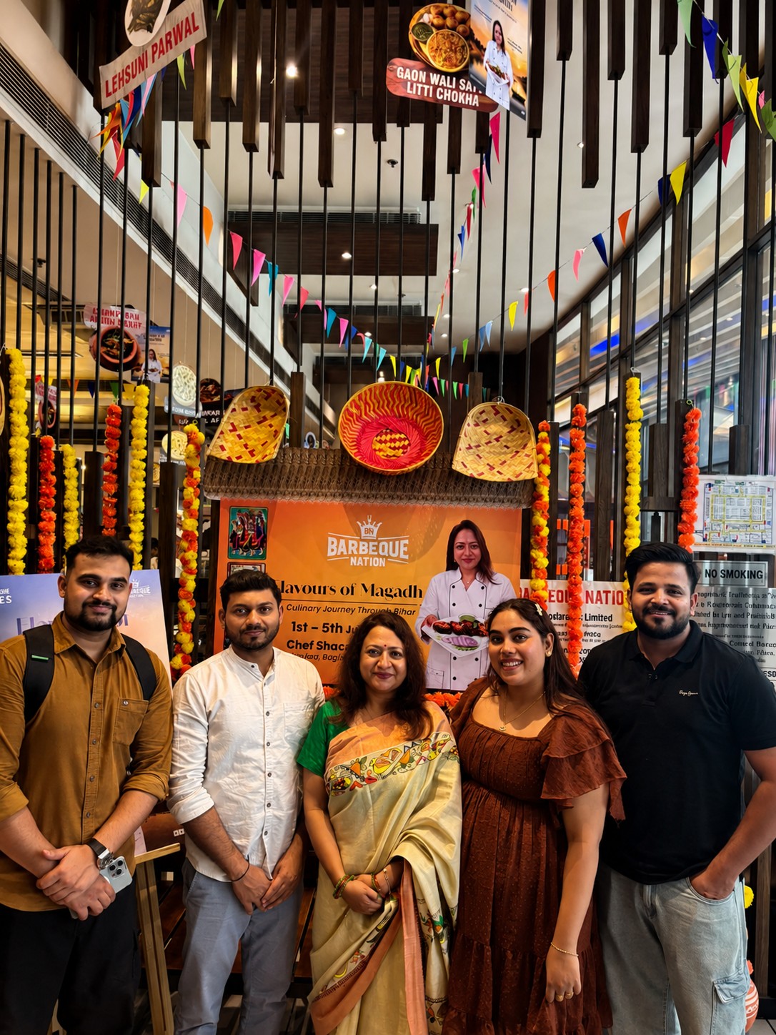 Diners sampling signature Baghar-e-Magadh delicacies
