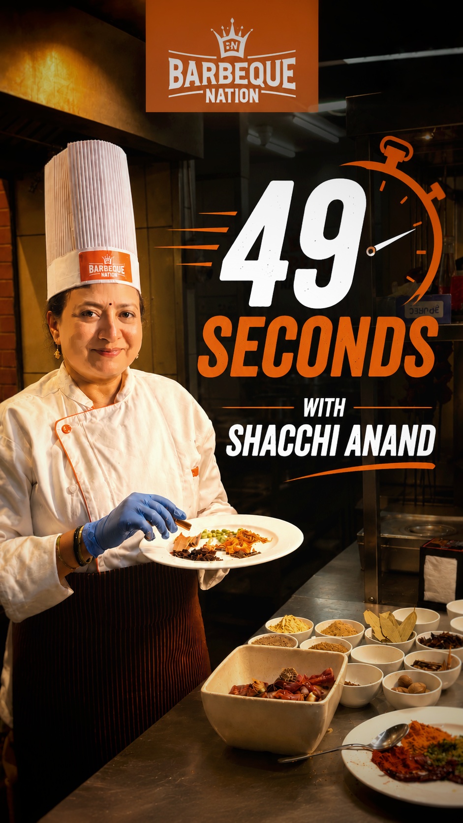Chef Shacchi Anand portrait for Barbeque Nation festival